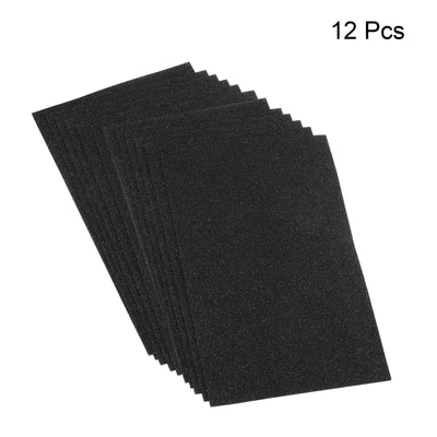 Harfington Glitter EVA Foam Sheets Soft Papers Self-Adhesive 11.8 x 7.8 Inch Black 12 Pcs