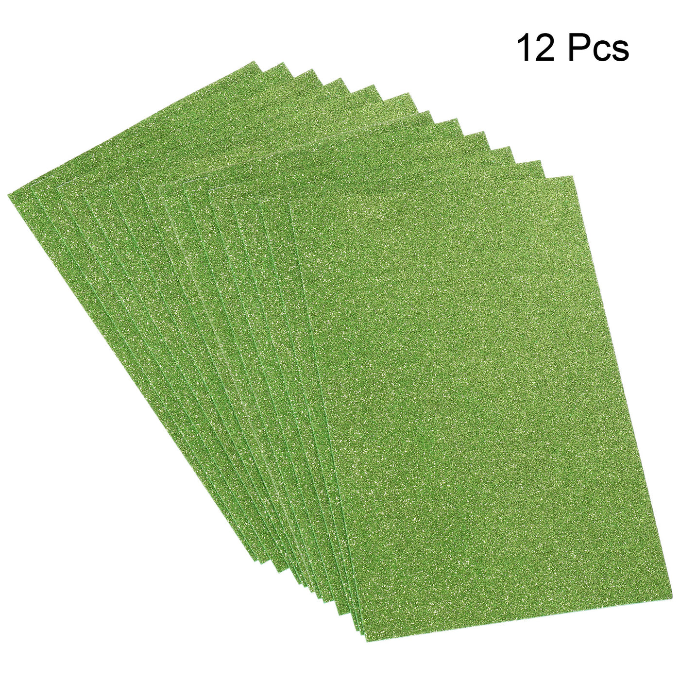 Harfington Glitter EVA Foam Sheets Soft Paper Self-Adhesive 11.8x7.8 Inch Dark Green 12 Pcs