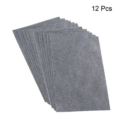 Harfington Glitter EVA Foam Sheets Soft Paper Self-Adhesive 11.8 x 7.8 Inch Black 12 Pcs