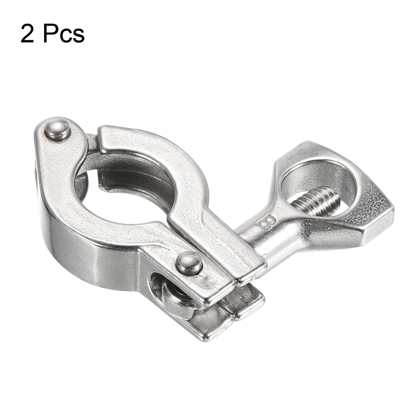 Harfington 0.75" Vacuum Clamp, 2 Pack 201Stainless Steel Hose Clamp with Nut, Silver