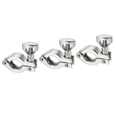 Harfington 0.75" Vacuum Clamp, 3 Pack 201Stainless Steel Hose Clamp with Nut, Silver