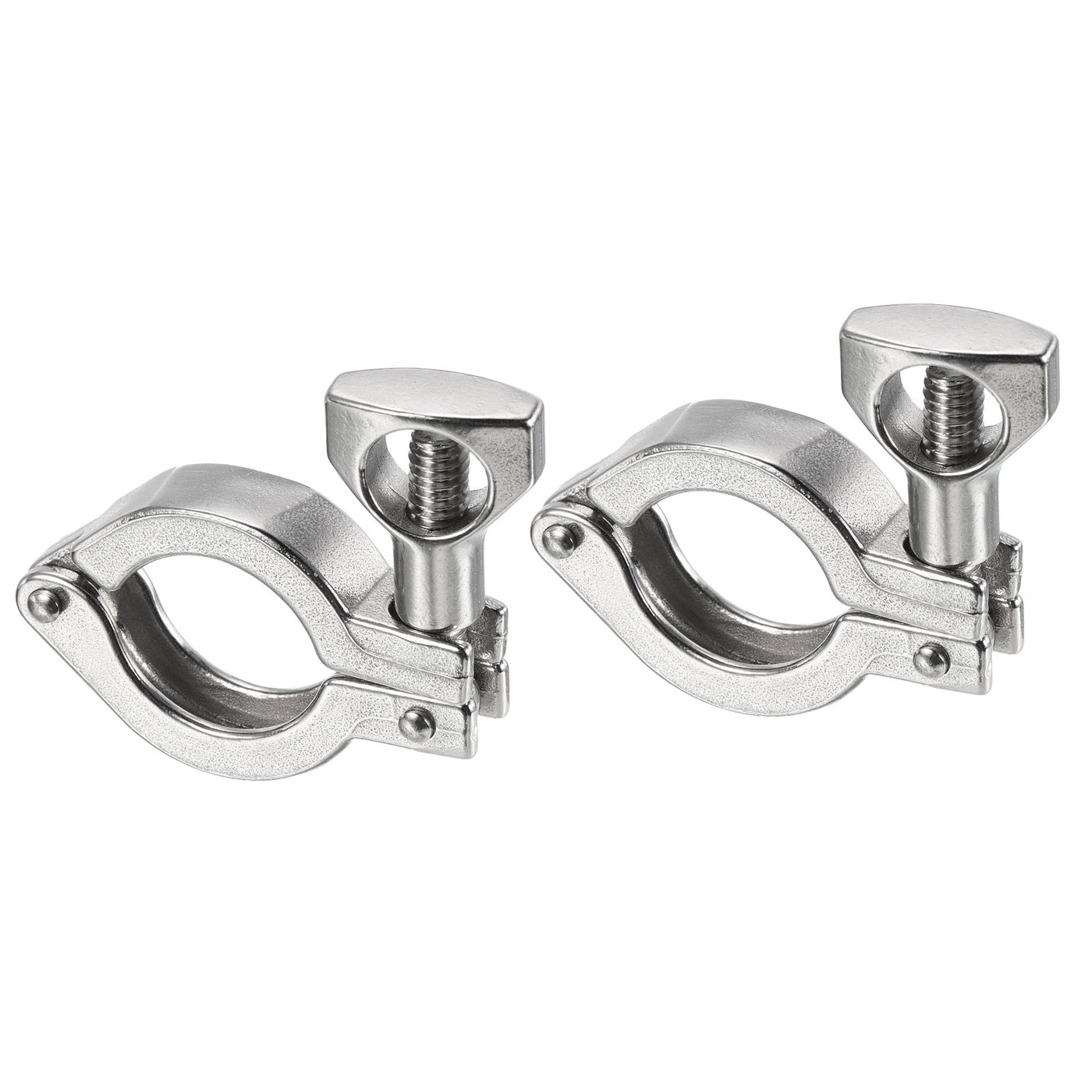 Harfington 0.98" Vacuum Clamp, 2 Pack 201Stainless Steel Hose Clamp with Nut, Silver