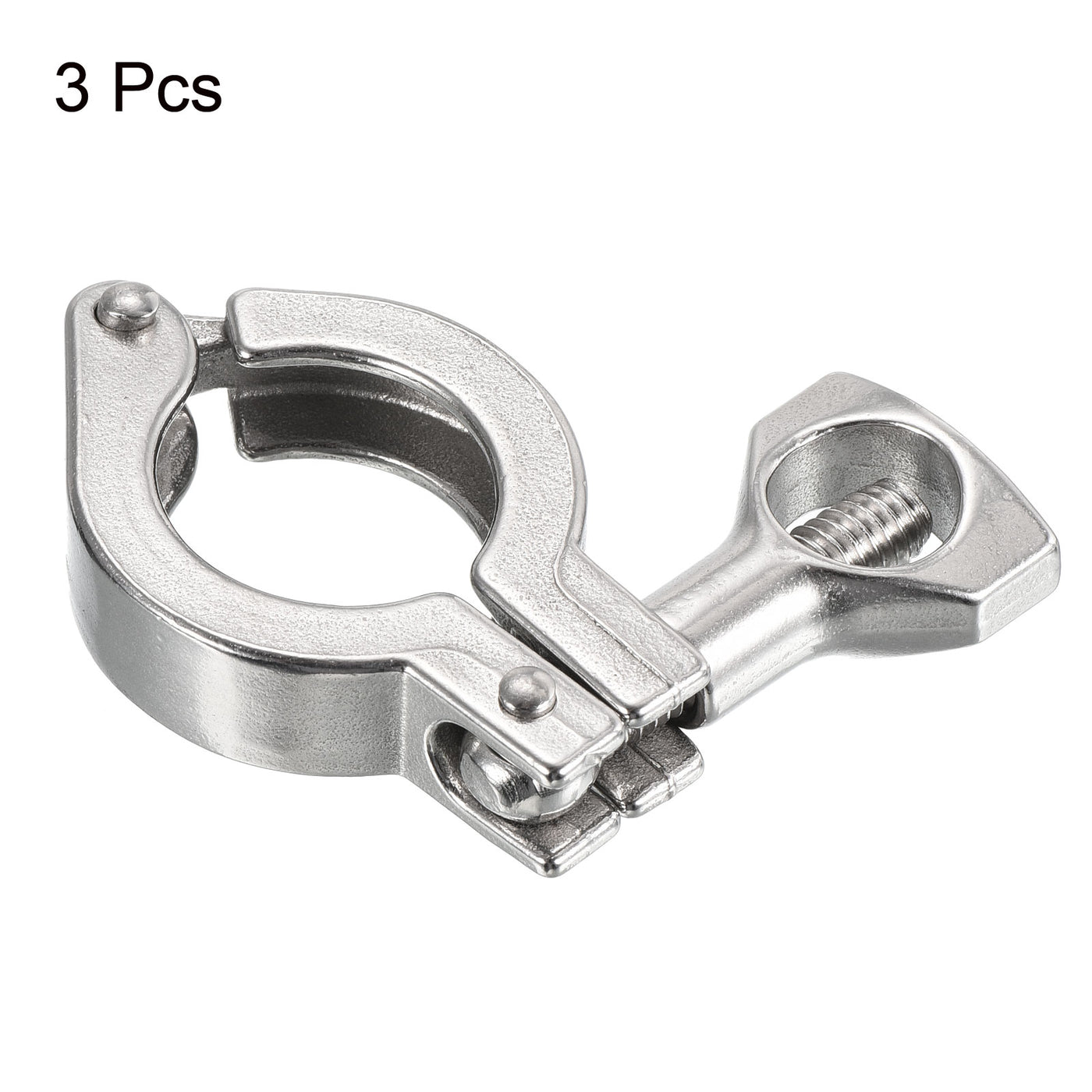 Harfington 0.98" Vacuum Clamp, 3 Pack 201Stainless Steel Hose Clamp with Nut, Silver