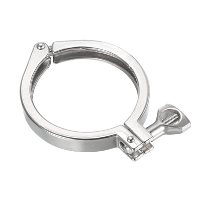 Harfington 2.99" Vacuum Clamp, 1 Pack 201Stainless Steel Hose Clamp with Nut, Silver