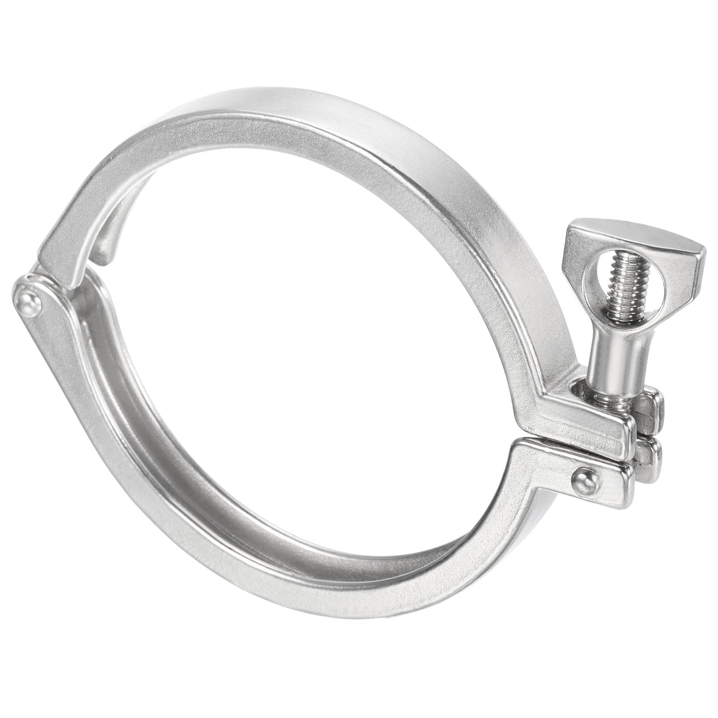 Harfington 3.5" Vacuum Clamp, 1 Pack 201Stainless Steel Hose Clamp with Nut, Silver