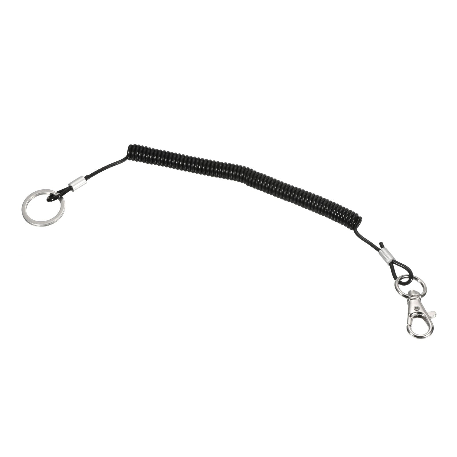 Retractable Coil Spring Keychain with Keyring Lobster Clasp 6