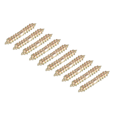 Harfington Uxcell 5x65mm Hanger Bolts, 12pcs Double Ended Thread Wood to Wood Dowel Screws