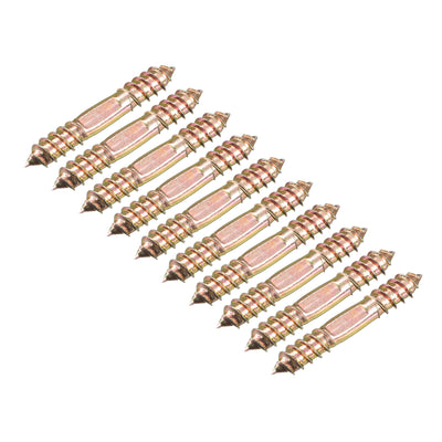Harfington Uxcell 10x80mm Hanger Bolts, 48pcs Double Ended Thread Wood to Wood Dowel Screws