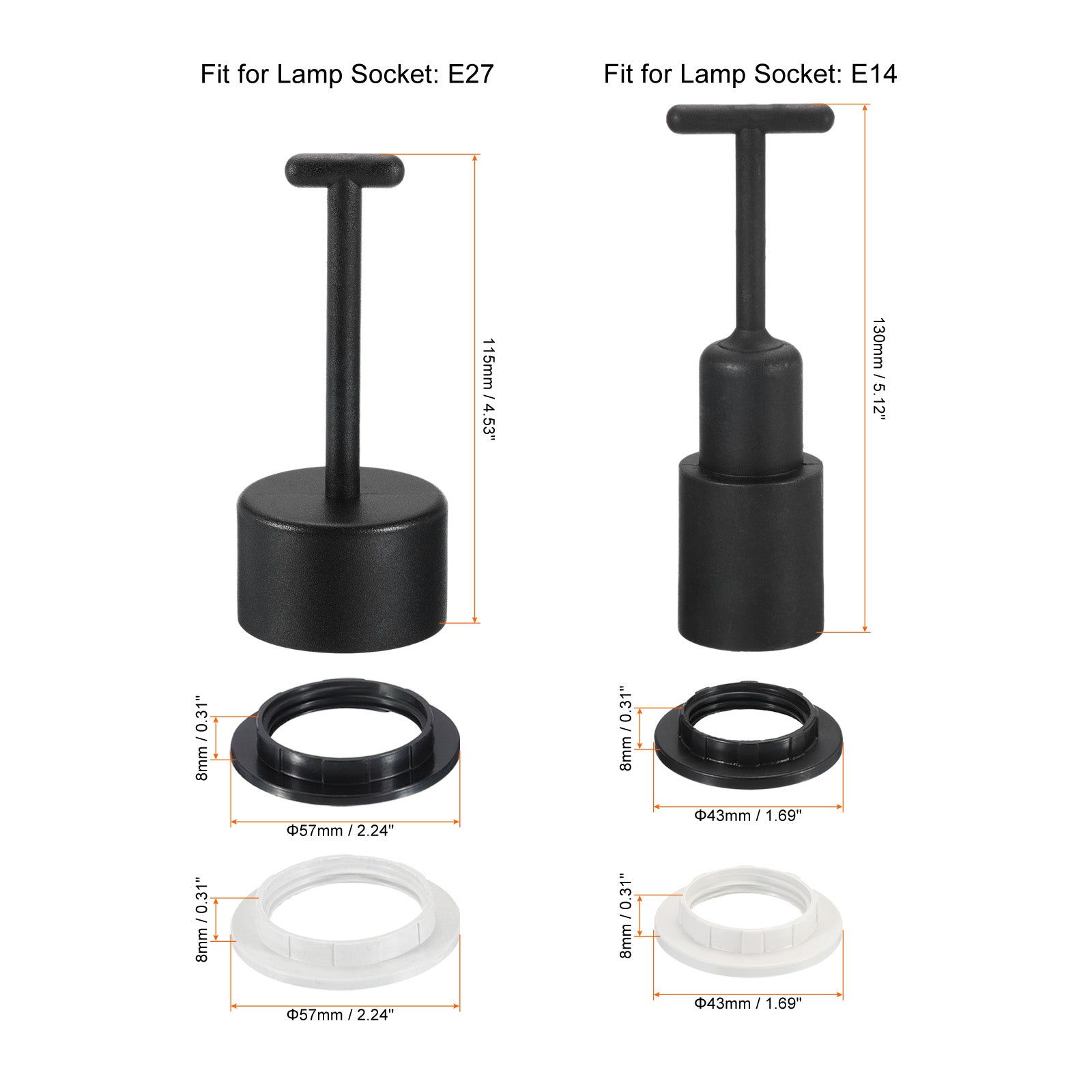 E14/E27 Light Socket Rings Metal Lamp Shade Holder Ring Replacement ...