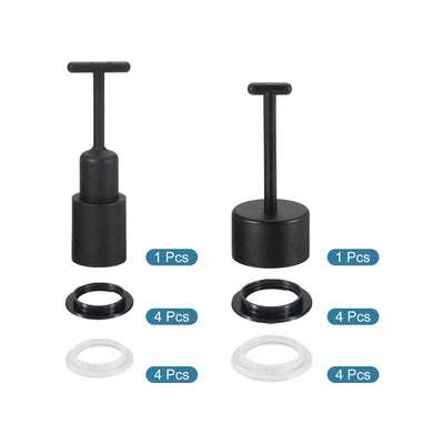 Harfington E14/E27 Light Socket Rings Metal Lamp Shade Holder Ring Replacement with Removal Tool Black White 1 Set