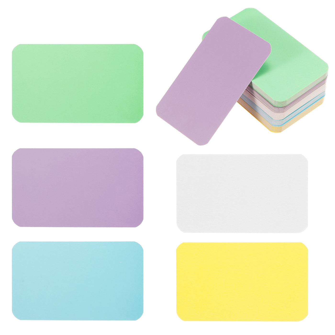 Harfington 3.5"x2" Blank Paper Business Cards Small Index Flash Card Assorted Color 200pcs