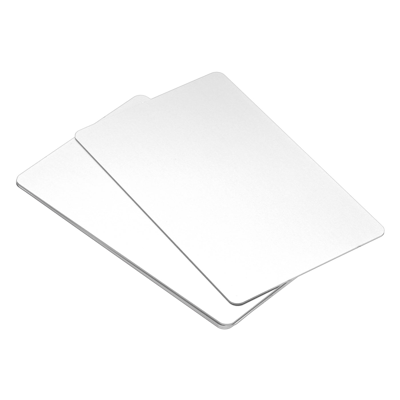 Harfington 0.8mm Metal Business Cards Name Card Laser Engraving Aluminum, Silver 5pcs