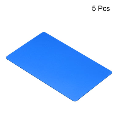 Harfington 0.8mm Metal Business Cards Name Card Laser Engraving Aluminum, Blue 5pcs