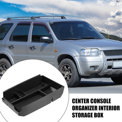 Harfington Car Auto Center Console Organizer Tray Storage Box Accessories for Ford Escape 2020 Interior Armrest Box Insert Tray Container Black