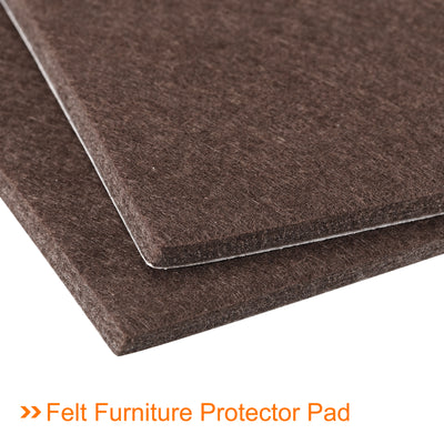 Harfington Uxcell Felt Furniture Pads, 25mm x 25mm Self Adhesive Square Floor Protectors for Furniture Legs Hardwood Floor, Brown 12Pcs
