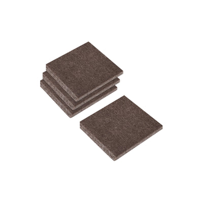 Harfington Uxcell Felt Furniture Pads, 25mm x 25mm Self Adhesive Square Floor Protectors for Furniture Legs Hardwood Floor, Brown 48Pcs