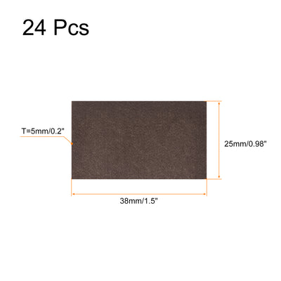 Harfington Uxcell Felt Furniture Pads, 38mm x 25mm Self Adhesive Square Floor Protectors for Furniture Legs Hardwood Floor, Brown 24Pcs