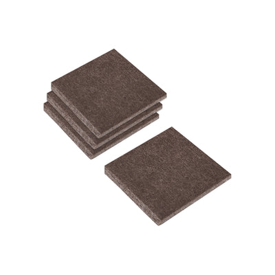 Harfington Uxcell Felt Furniture Pads, 38mm x 38mm Self Adhesive Square Floor Protectors for Furniture Legs Hardwood Floor, Brown 24Pcs