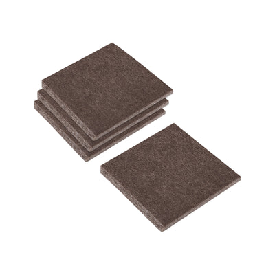 Harfington Uxcell Felt Furniture Pads, 50mm x 50mm Self Adhesive Square Floor Protectors for Furniture Legs Hardwood Floor, Brown 48Pcs