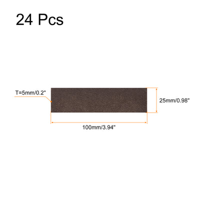 Harfington Uxcell Felt Furniture Pads, 100mm x 25mm Self Adhesive Square Floor Protectors for Furniture Legs Hardwood Floor, Brown 24Pcs
