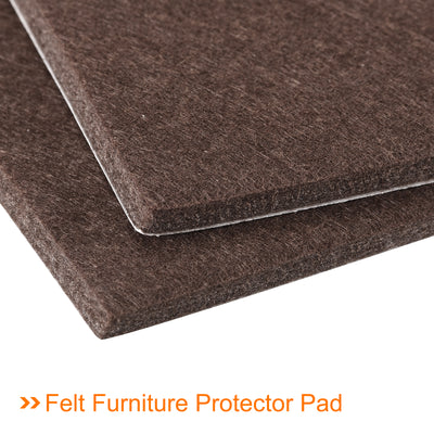 Harfington Uxcell Felt Furniture Pads, 150mm x 12mm Self Adhesive Square Floor Protectors for Furniture Legs Hardwood Floor, Brown 4Pcs