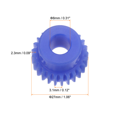 Harfington Spur Gear 8mm Inner Hole Pinion Gear 25T Mod 1 Plastic Motor Gear