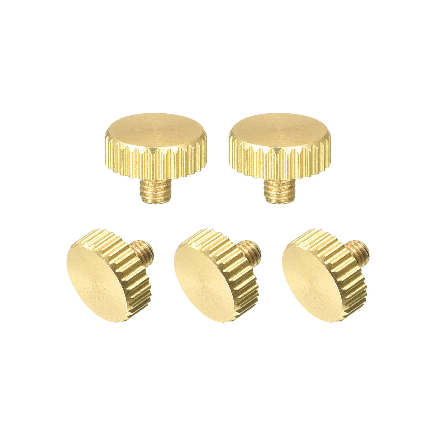uxcell Uxcell Knurled Thumb Screws, M3x4mm Flat Brass Bolts Grip Knobs Fasteners for PC, Electronic, Mechanical 5Pcs