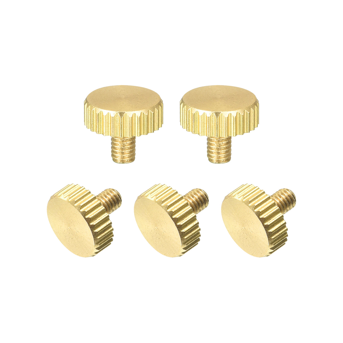 uxcell Uxcell Knurled Thumb Screws, M3x5mm Flat Brass Bolts Grip Knobs Fasteners for PC, Electronic, Mechanical 5Pcs