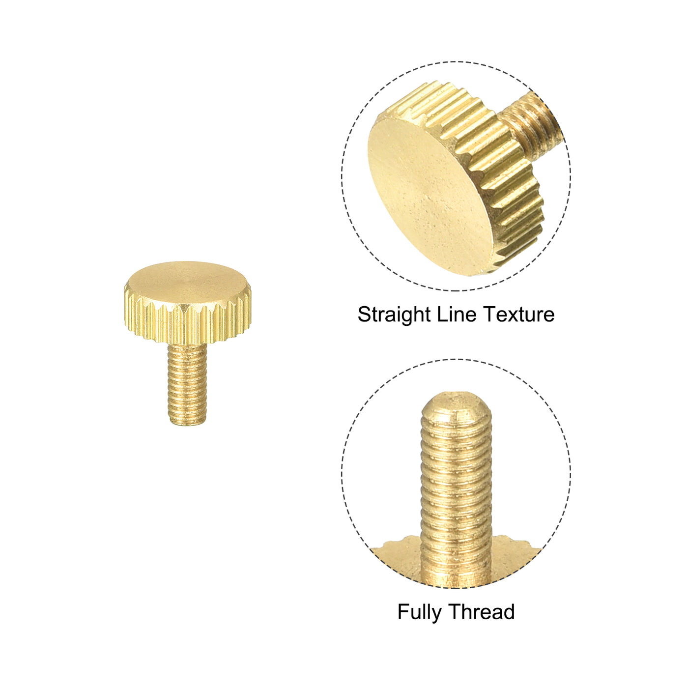 uxcell Uxcell Knurled Thumb Screws, M3x8mm Flat Brass Bolts Grip Knobs Fasteners for PC, Electronic, Mechanical 2Pcs