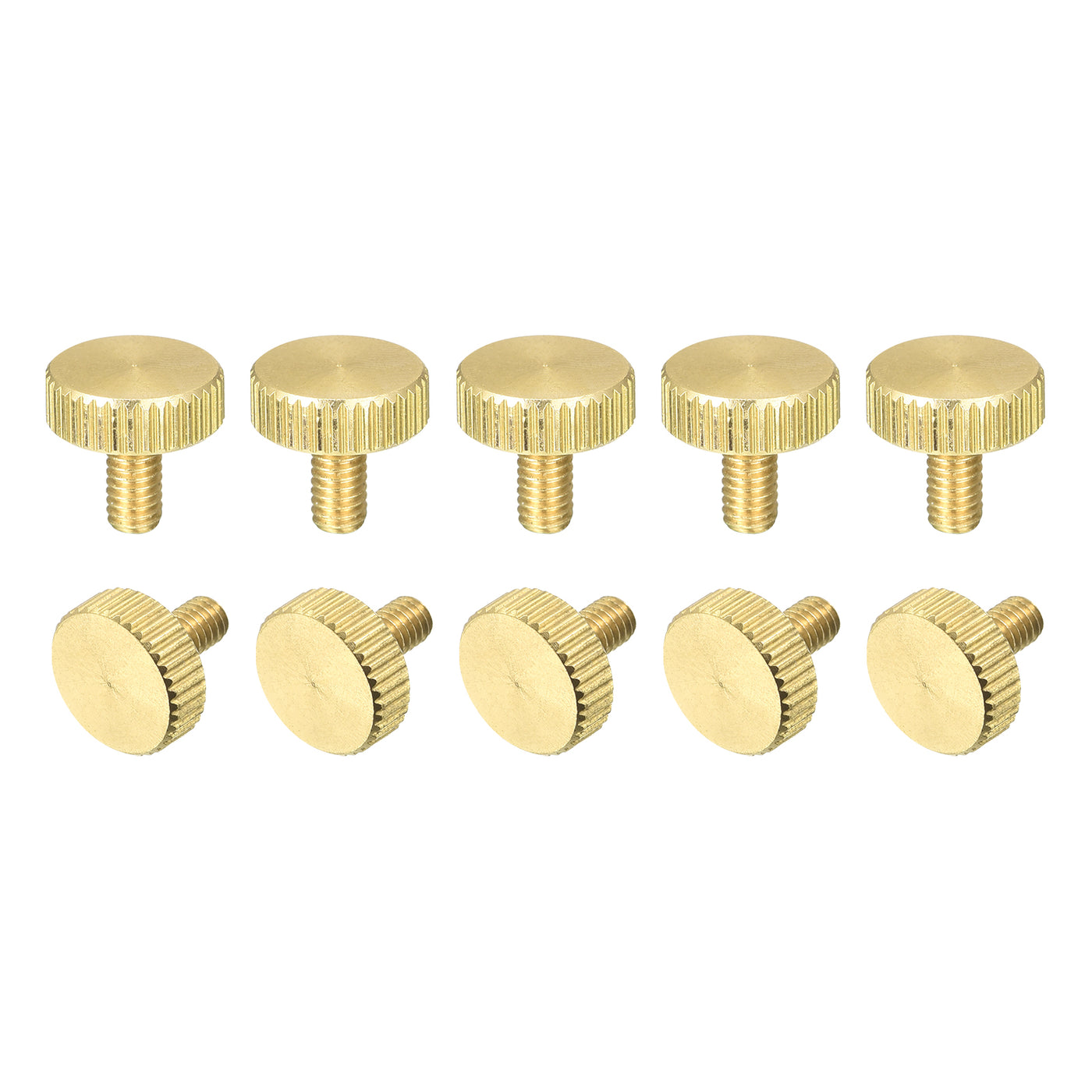 uxcell Uxcell Knurled Thumb Screws, M4x8mm Flat Brass Bolts Grip Knobs Fasteners for PC, Electronic, Mechanical 10Pcs