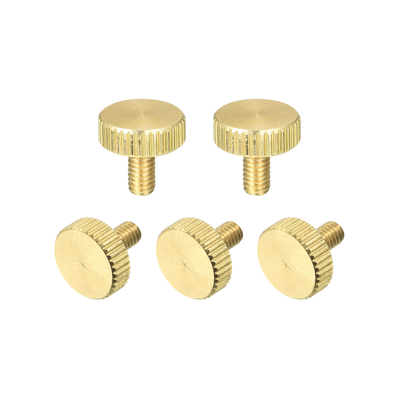 uxcell Uxcell Knurled Thumb Screws, M4x8mm Flat Brass Bolts Grip Knobs Fasteners for PC, Electronic, Mechanical 5Pcs