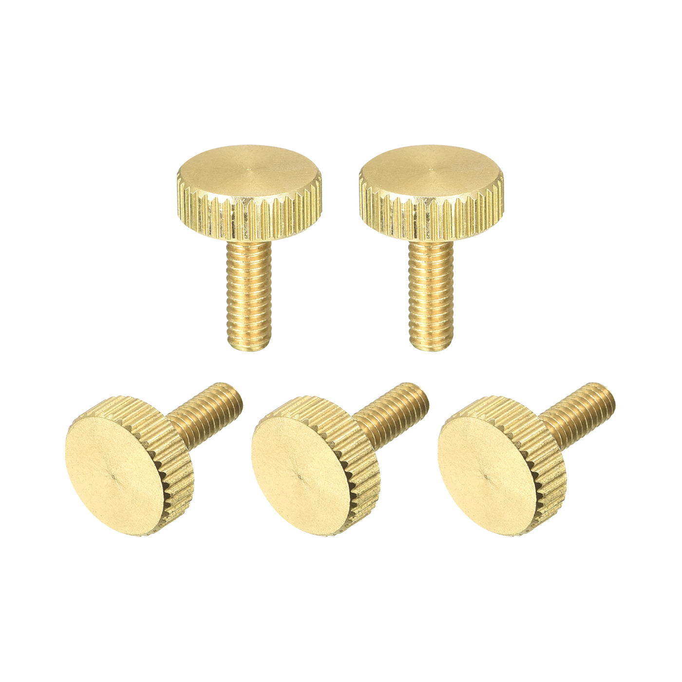 uxcell Uxcell Knurled Thumb Screws, M4x12mm Flat Brass Bolts Grip Knobs Fasteners for PC, Electronic, Mechanical 5Pcs