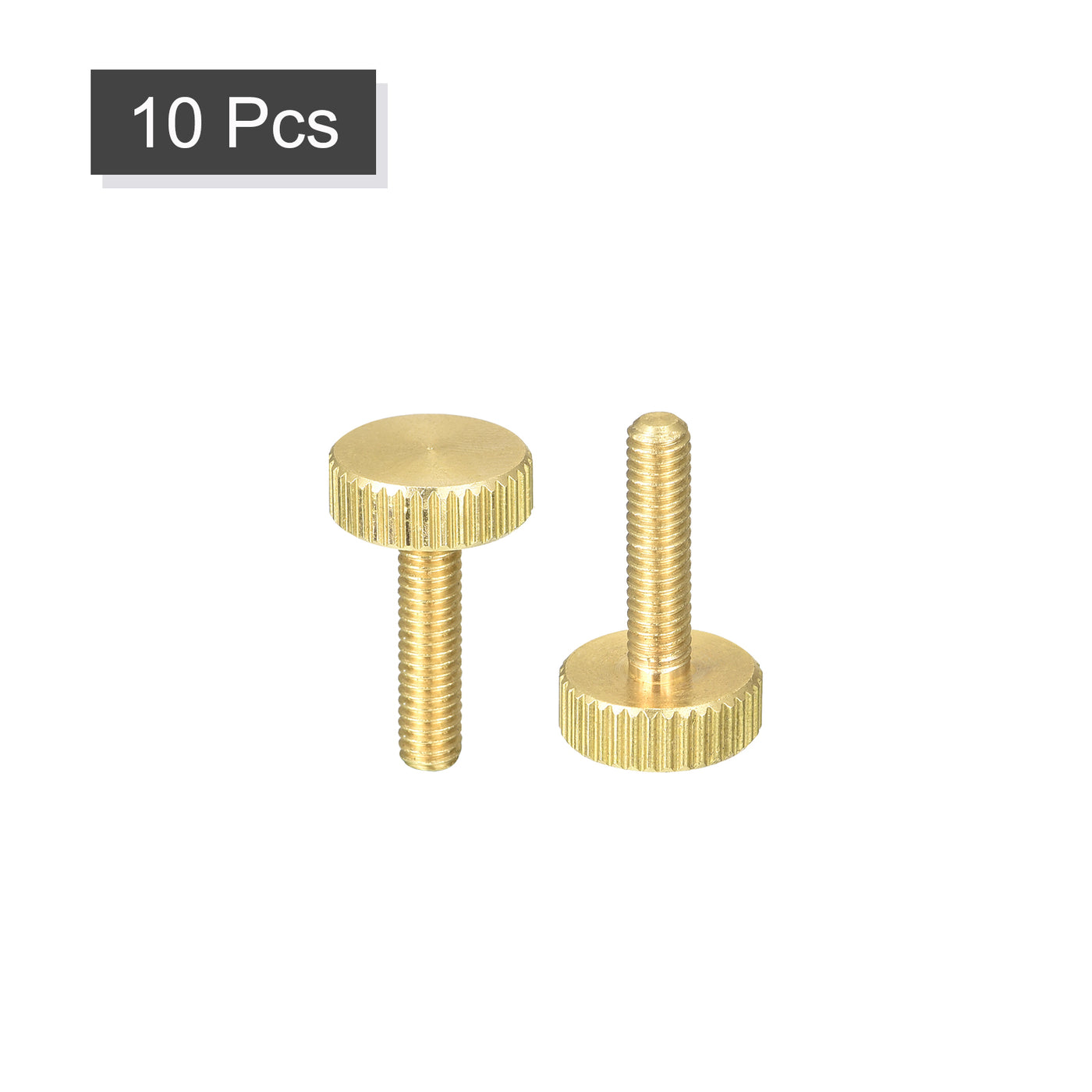 uxcell Uxcell Knurled Thumb Screws, M4x16mm Flat Brass Bolts Grip Knobs Fasteners for PC, Electronic, Mechanical 10Pcs