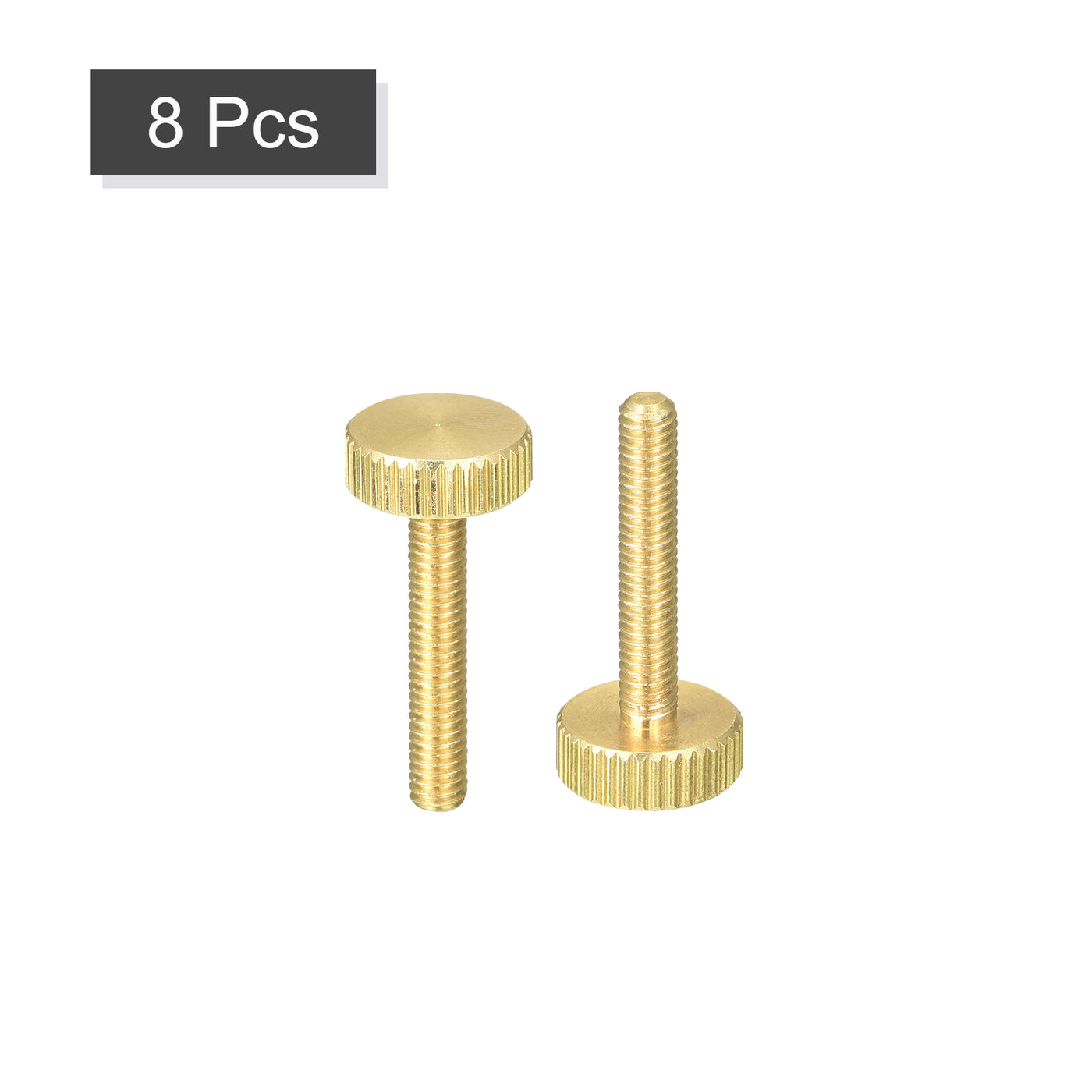 uxcell Uxcell Knurled Thumb Screws, M4x22mm Flat Brass Bolts Grip Knobs Fasteners for PC, Electronic, Mechanical 8Pcs