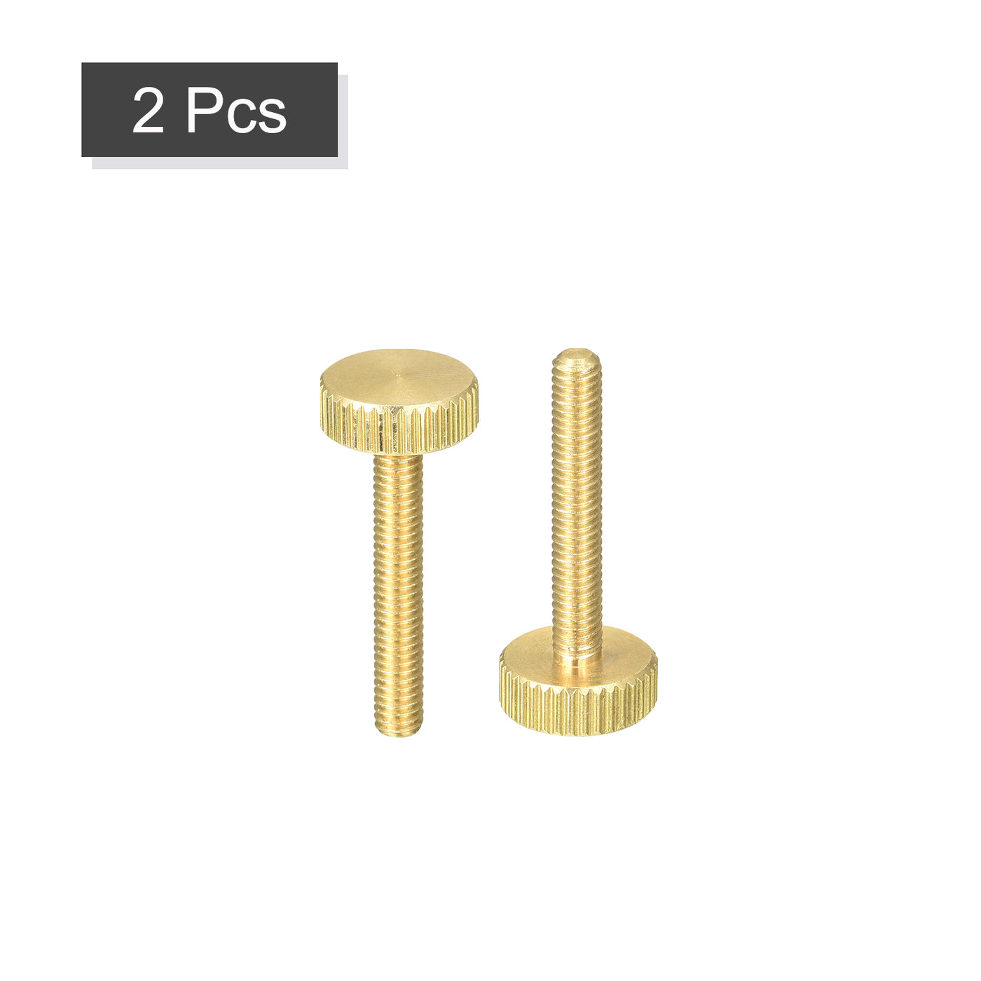 Uxcell Uxcell Knurled Thumb Screws, M4x25mm Flat Brass Bolts 7mm Dia.Grip Knobs Fasteners for PC, Electronic, Mechanical 2Pcs