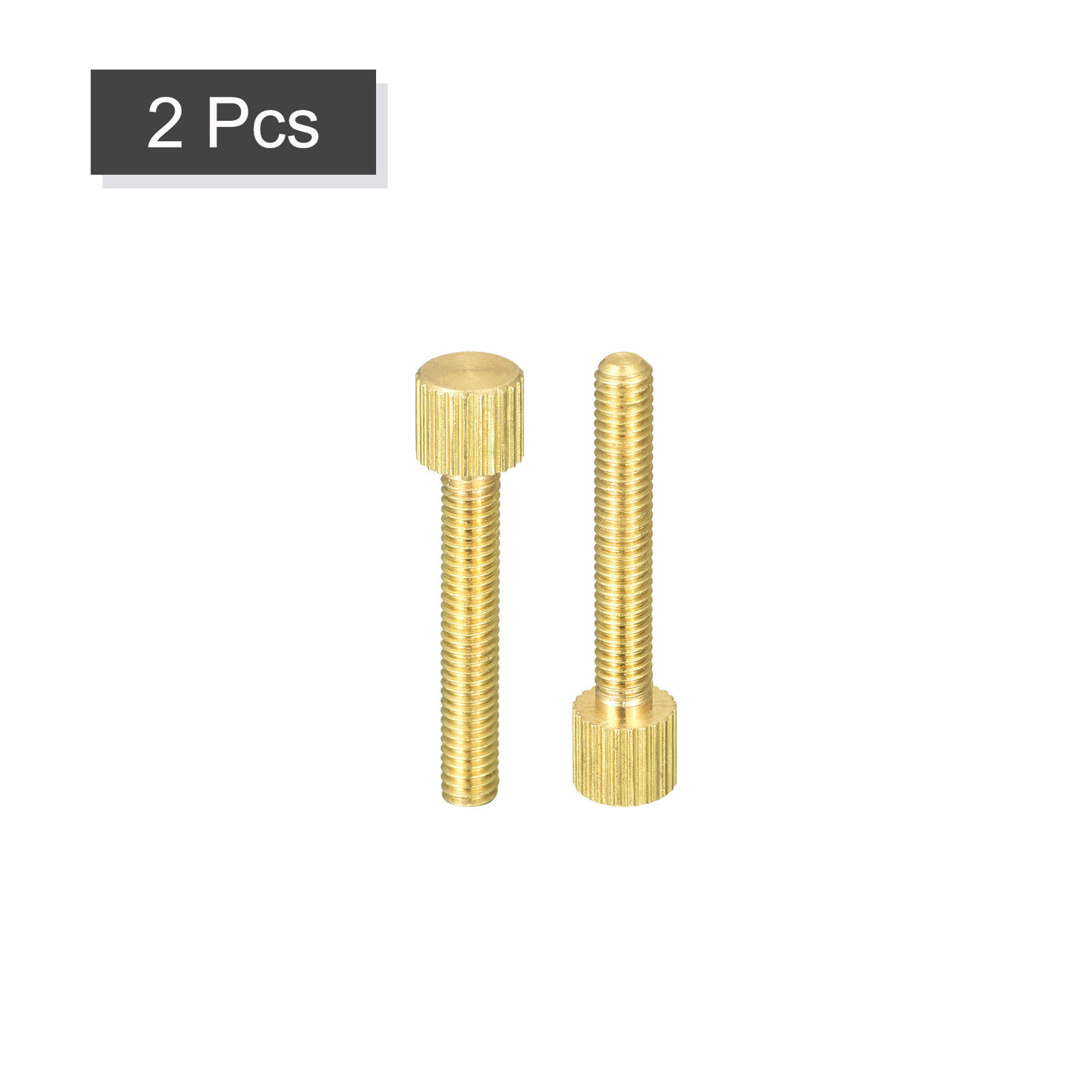 uxcell Uxcell Knurled Thumb Screws, M4x25mm Flat Brass Bolts 7mm Dia.Grip Knobs Fasteners for PC, Electronic, Mechanical 2Pcs