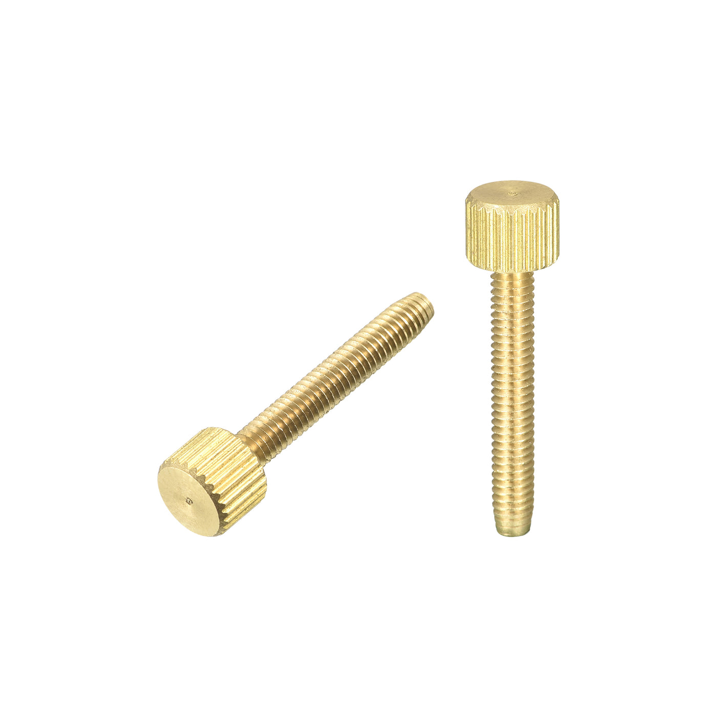 uxcell Uxcell Knurled Thumb Screws, M4x25mm Flat Brass Bolts 8mm Dia.Grip Knobs Fasteners for PC, Electronic, Mechanical 2Pcs