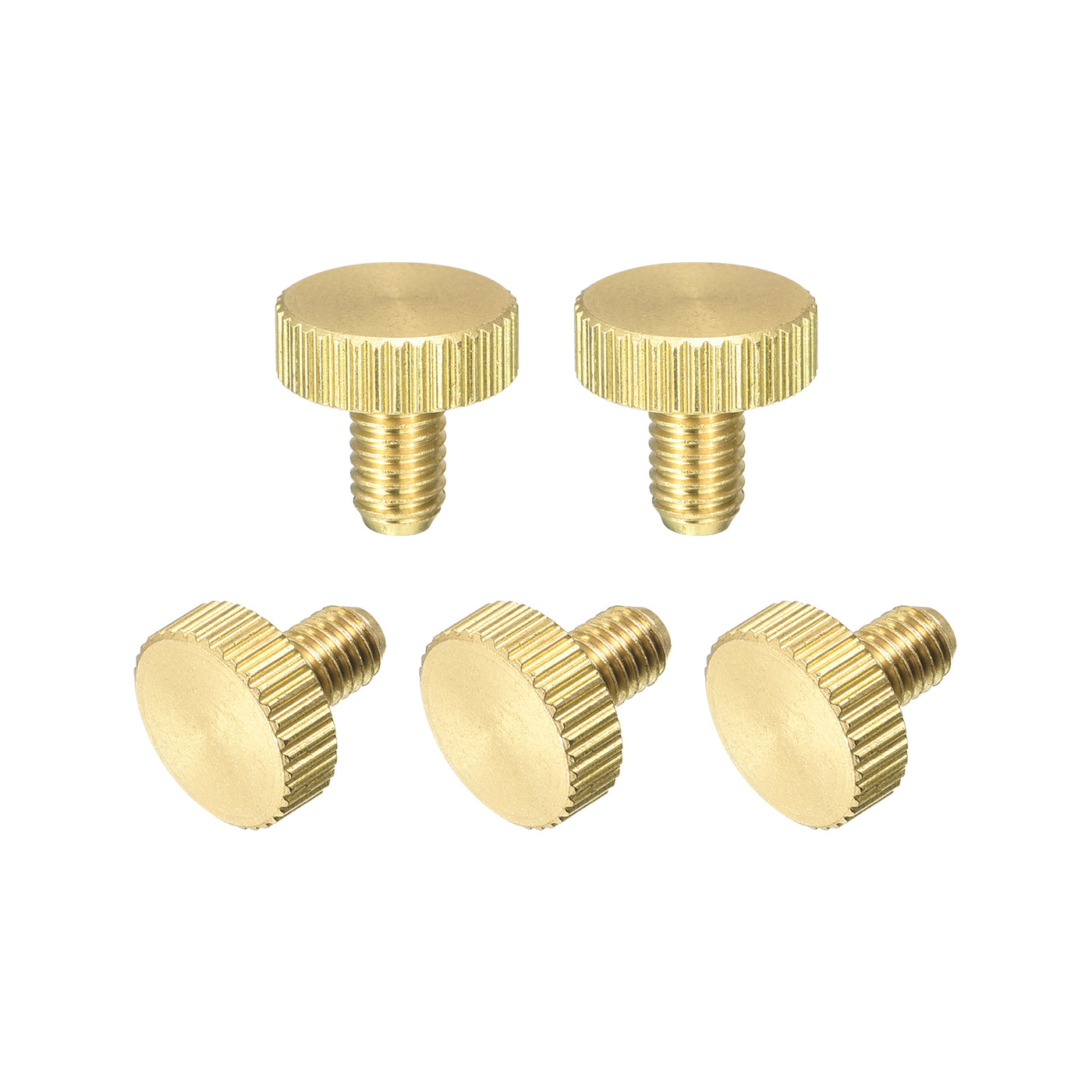 uxcell Uxcell Knurled Thumb Screws, M5x8mm Flat Brass Bolts Grip Knobs Fasteners for PC, Electronic, Mechanical 5Pcs