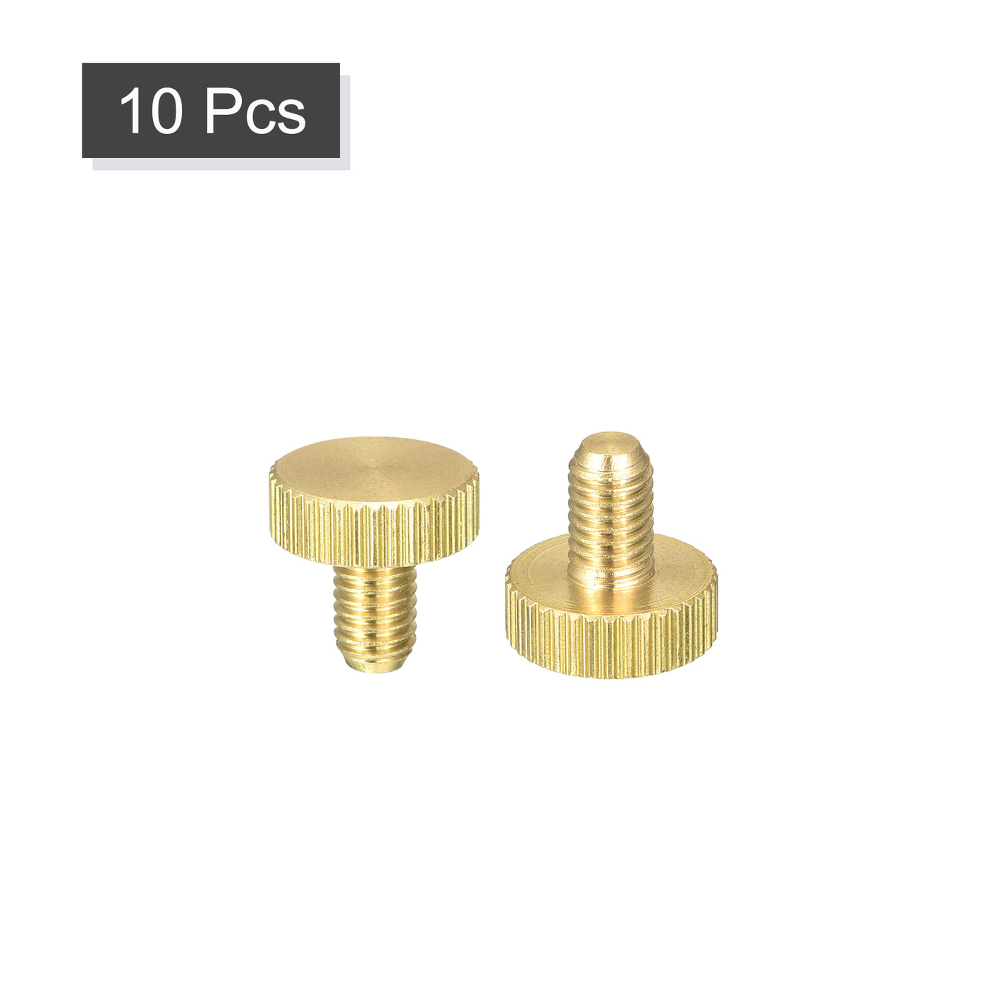 uxcell Uxcell Knurled Thumb Screws, M5x8mm Flat Brass Bolts Grip Knobs Fasteners for PC, Electronic, Mechanical 10Pcs
