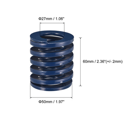 Harfington Uxcell Die Spring, 1pcs 50mm OD 60mm Long Spiral Stamping Light Load Compression, Blue