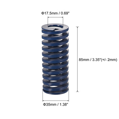 Harfington Uxcell Die Spring, 1pcs 35mm OD 85mm Long Spiral Stamping Light Load Compression, Blue