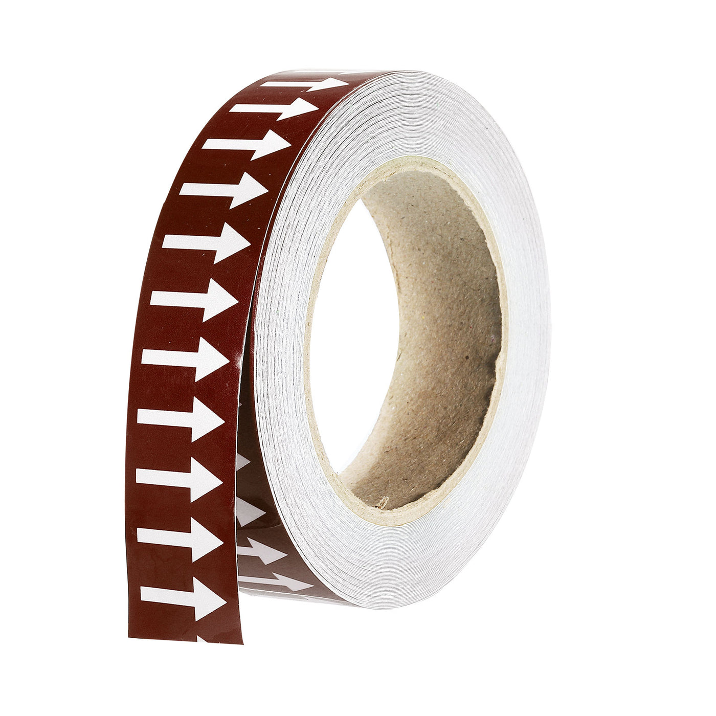 Harfington White on Brown Color Arrow Tape Vinyl Stickers Arrow Labels 30mm/1.2" for Pipe Markers, 1 Roll