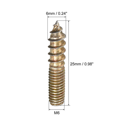 Harfington Uxcell Hanger Bolt Double-Ended Thread Dowel Screw for Wood Furniture Connecting