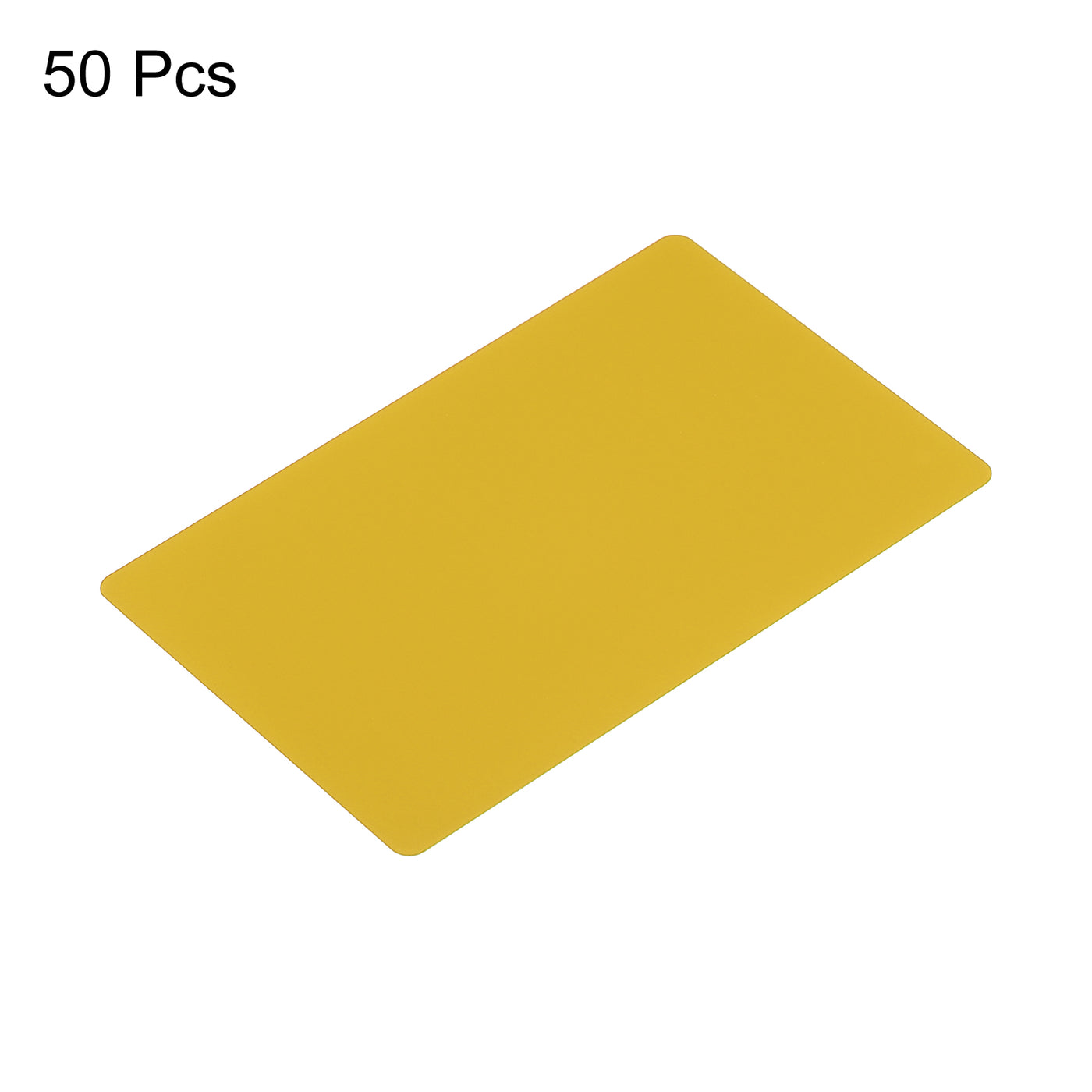 Harfington 0.21mm Metal Business Cards Name Card Laser Engraving Aluminum, Golden 50 Pcs