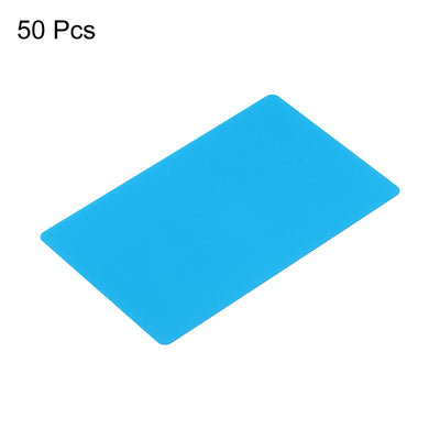 Harfington 0.21mm Metal Business Cards Name Card Laser Engraving Aluminum, Blue 50 Pcs