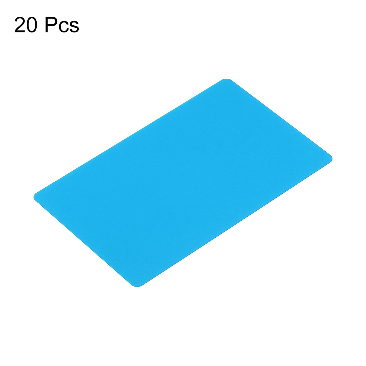 Harfington 0.21mm Metal Business Cards Name Card Laser Engraving Aluminum, Blue 20 Pcs