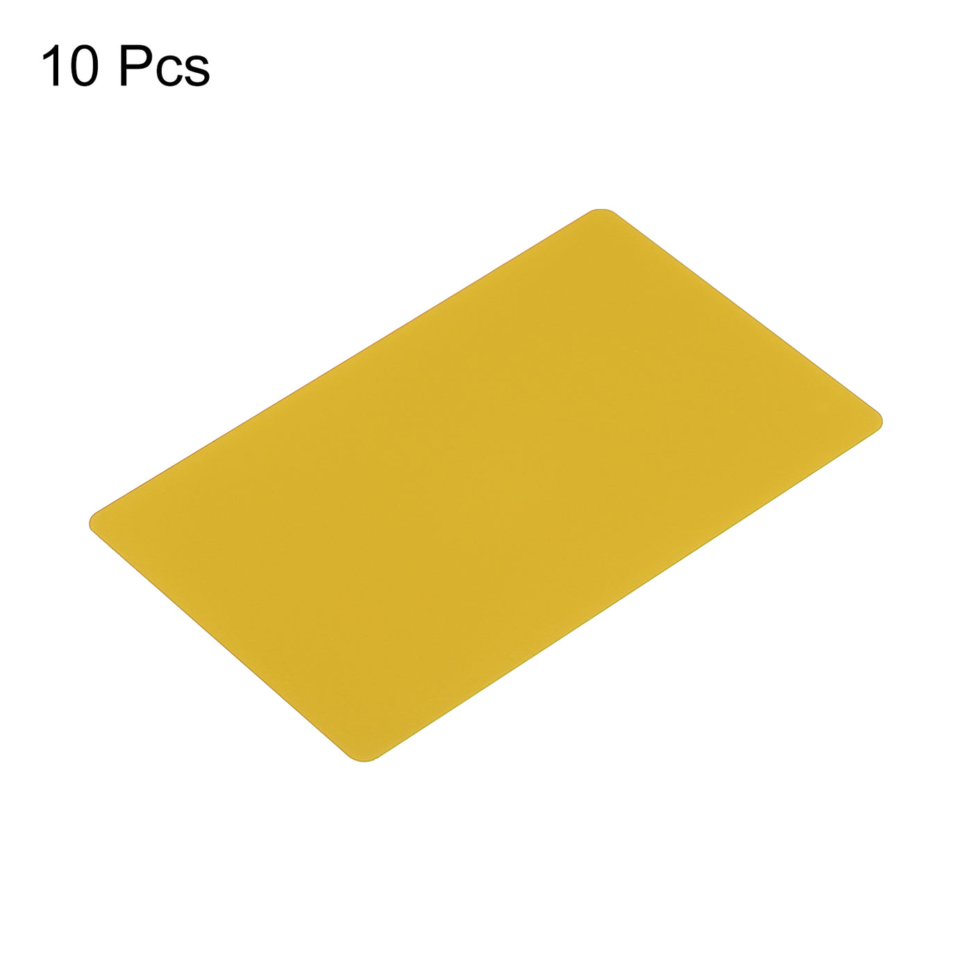 Harfington 0.45mm Metal Business Cards Name Card Laser Engraving Aluminum, Golden 10 Pcs