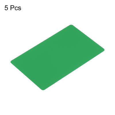 Harfington 0.45mm Metal Business Cards Name Card Laser Engraving Aluminum, Green 5 Pcs