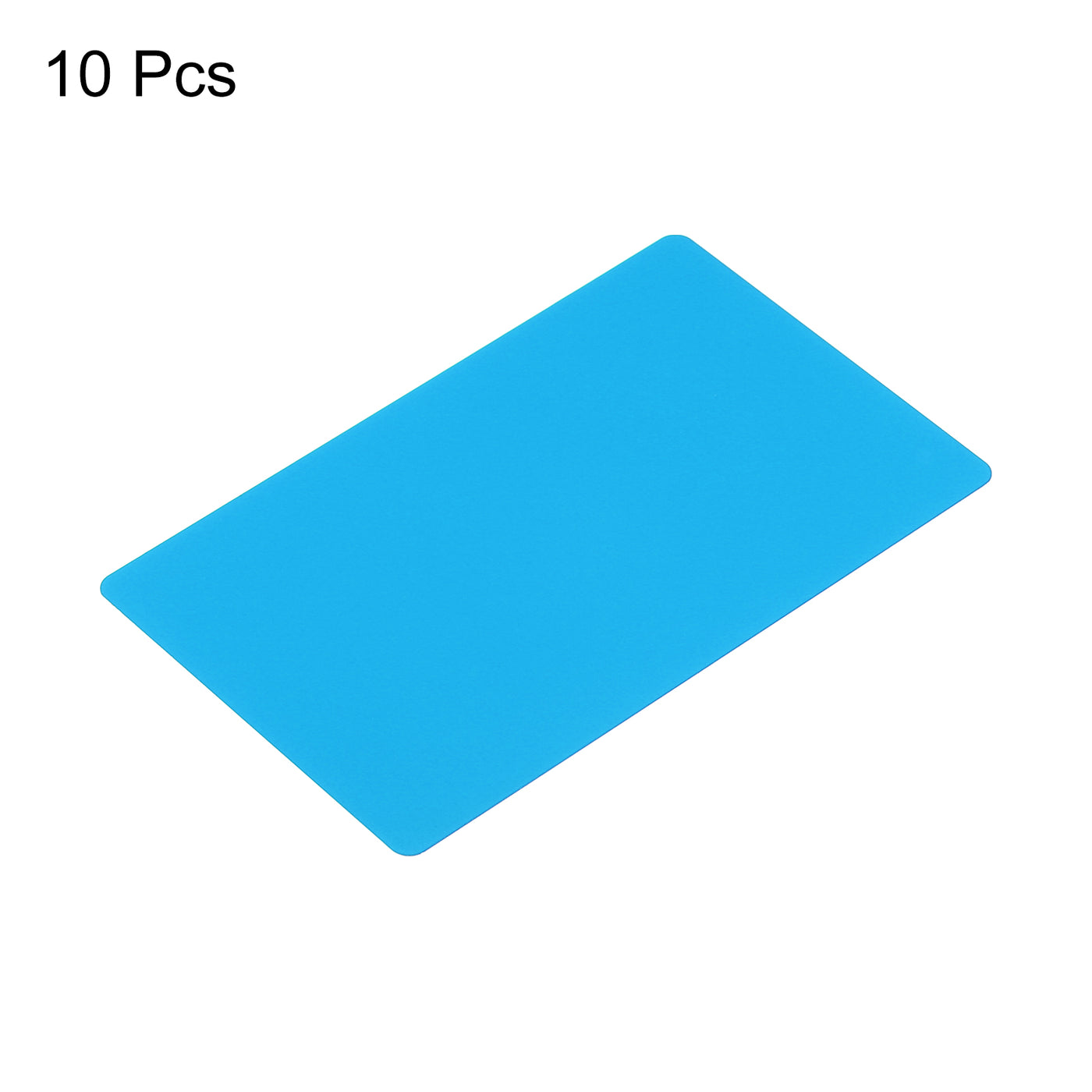 Harfington 0.45mm Metal Business Cards Name Card Laser Engraving Aluminum, Blue 10 Pcs