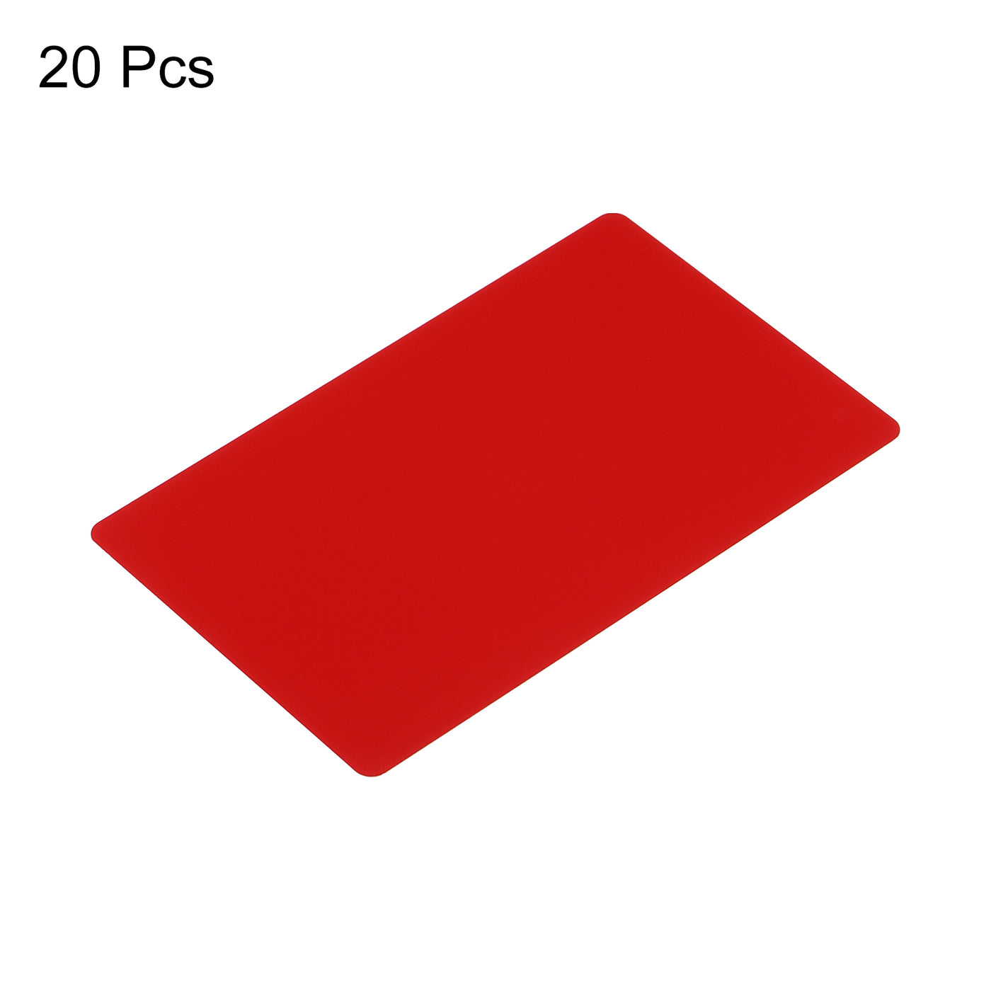 Harfington 0.45mm Metal Business Cards Name Card Laser Engraving Aluminum, Red 20 Pcs